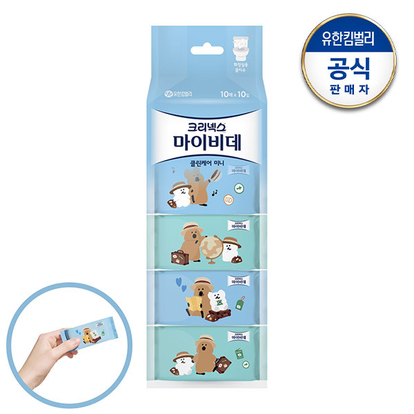 크리넥스 마이비데 클린케어 미니 다이노탱 10매X10입