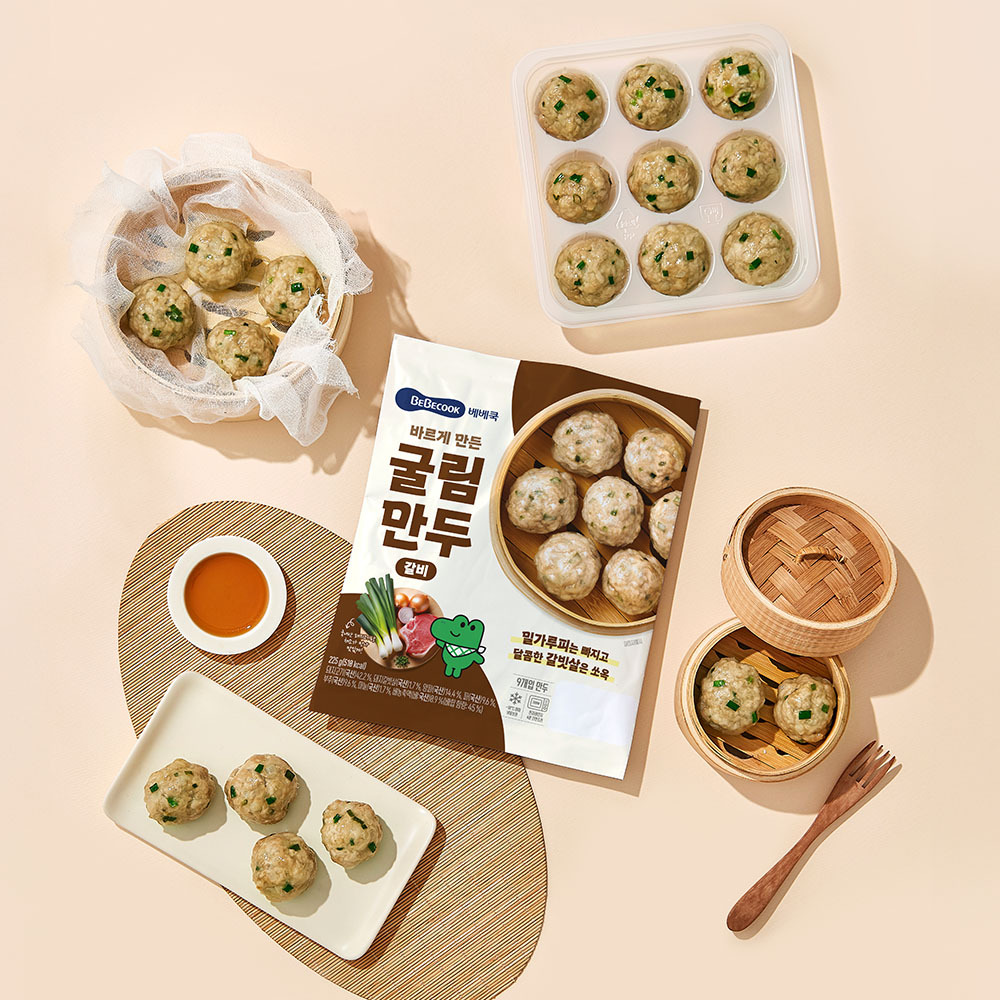 베베쿡 바르게 만든 굴림만두 갈비 1개 (225g)