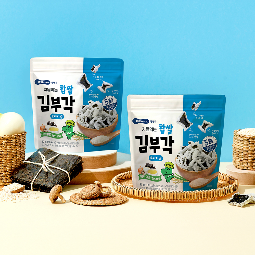 베베쿡 처음먹는 찹쌀 김부각 오리지널 4개 (20g x 4개)