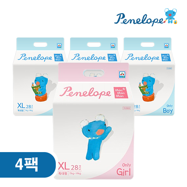 페넬로페 기저귀 씬씬씬 플러스 팬티 4팩 8종 택 1