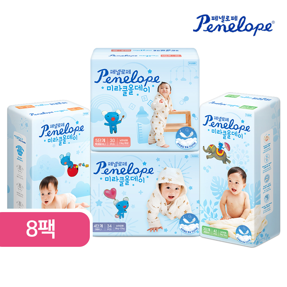 페넬로페 기저귀 뉴 미라클 올데이 밴드 8팩 4종 택 1