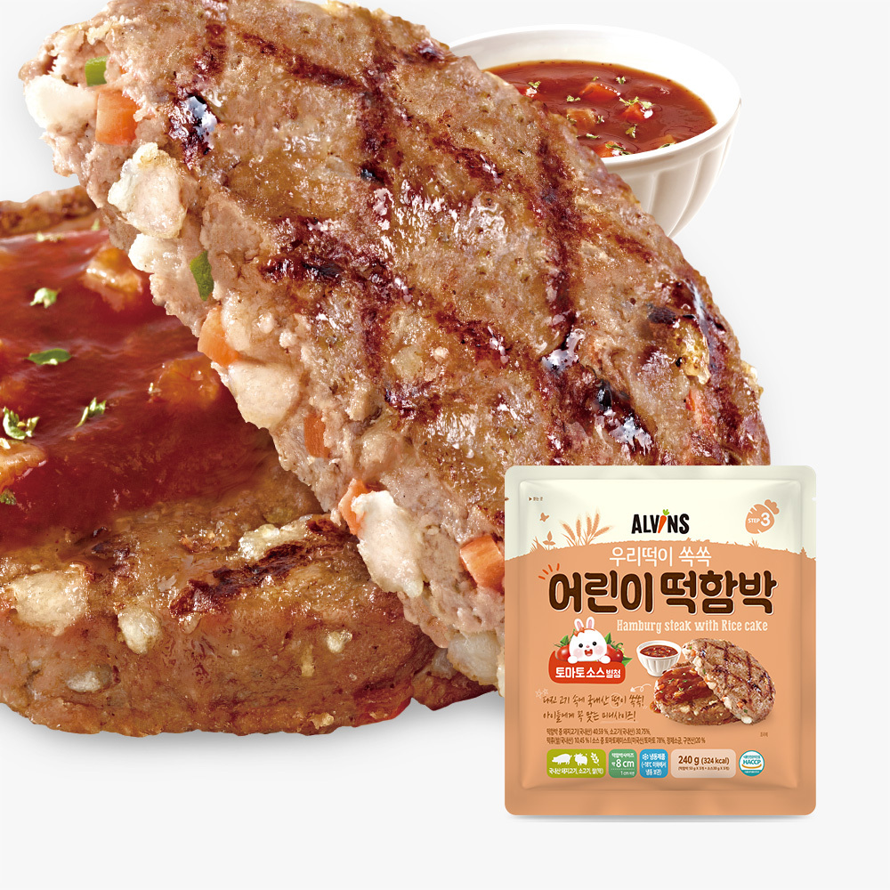 엘빈즈 우리 떡이 쏙쏙 어린이 떡함박 3개 (150g x 3개)