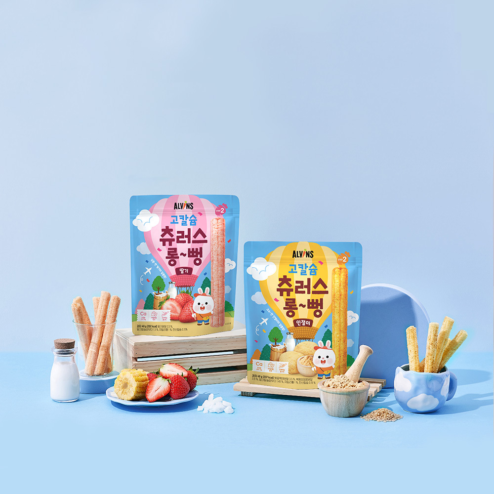 엘빈즈 츄러스 롱뻥 1/2단계 골고루 6개 2종 택1