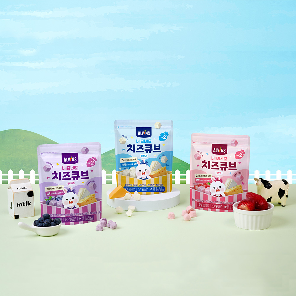 엘빈즈 네모네모 치즈큐브 골고루 6개 (16g x 6개)