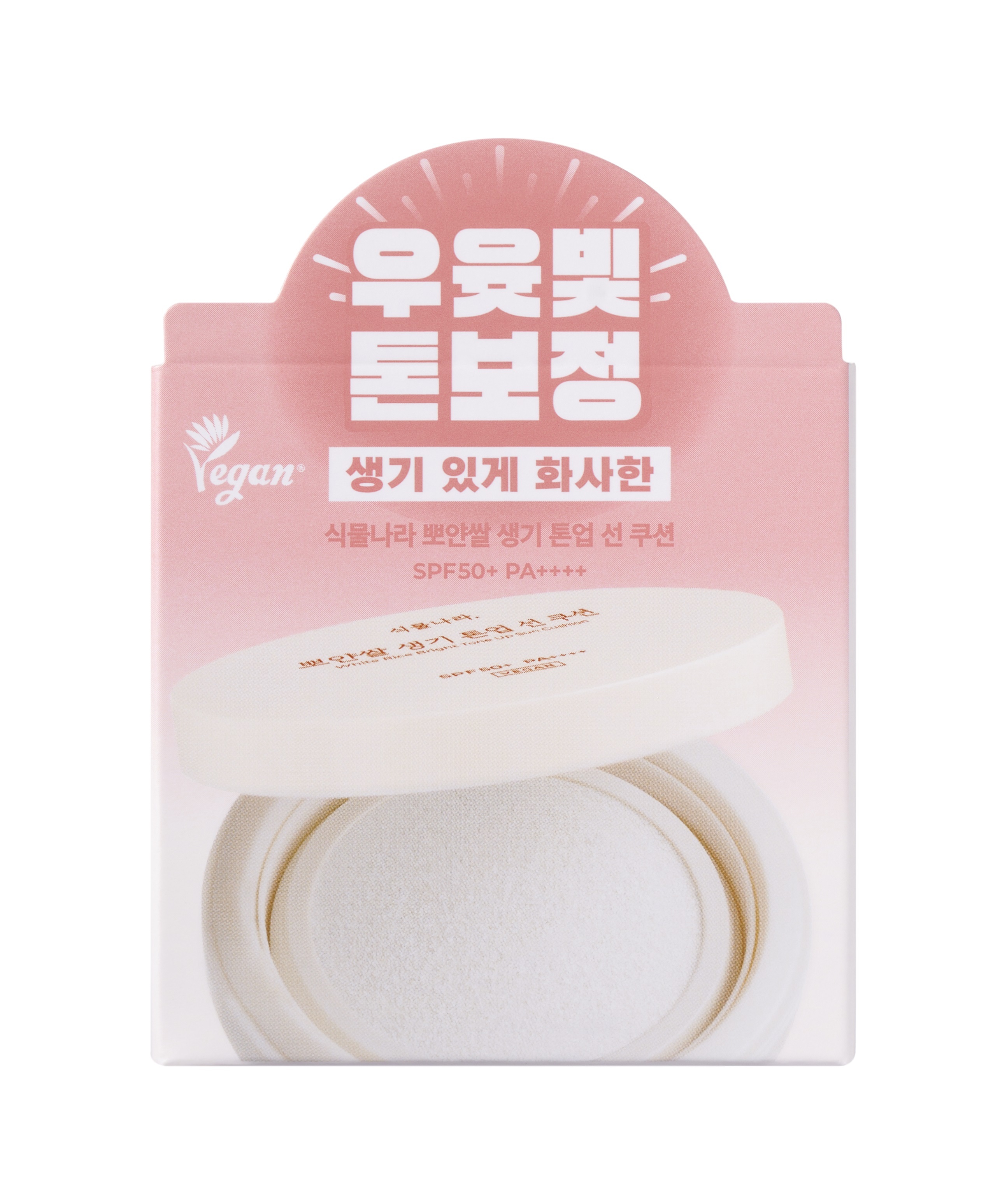 식물나라 뽀얀쌀 생기 톤업 선 쿠션 01 뽀얀 화이트 단품