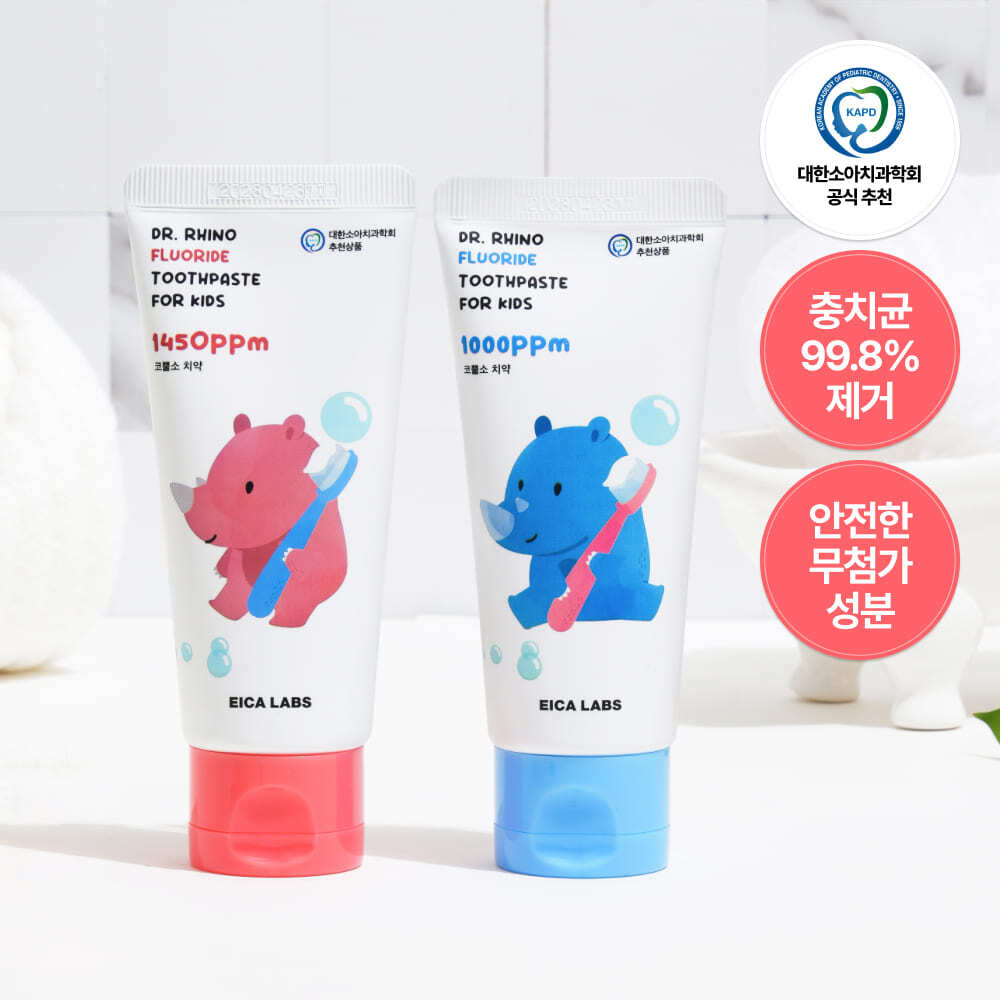 에이카랩스 코뿔소 키즈치약 60g 2종 (사과/포도)