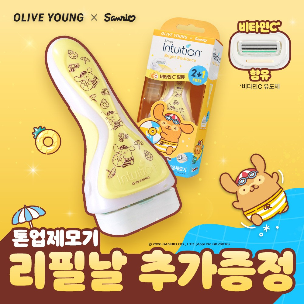 [톤업 제모기] 쉬크 인튜이션 비타민C 래디언스 여성 제모기 폼폼푸린 기획 (기+날2+1입) 외 2종