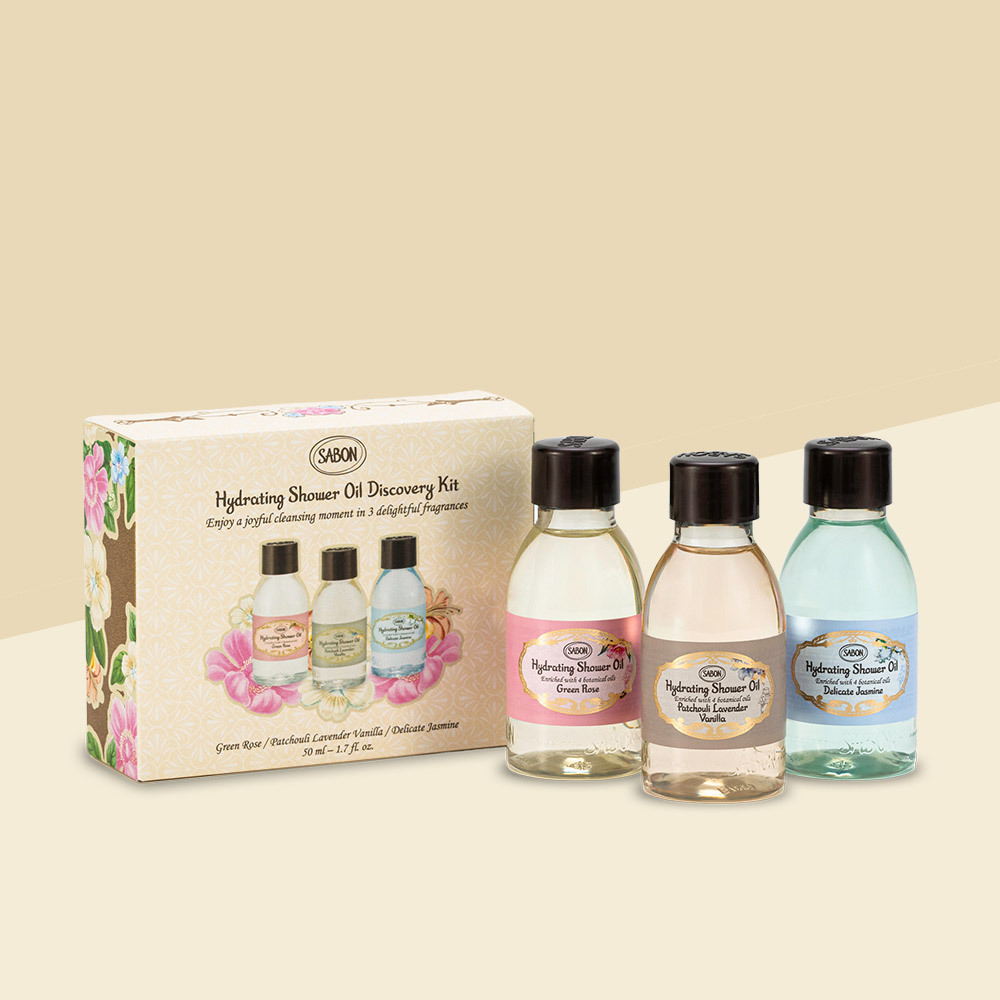[NEW] 사봉 샤워오일 50ml 3종 키트 (자스민,그린로즈,파츌리라벤더바닐라)