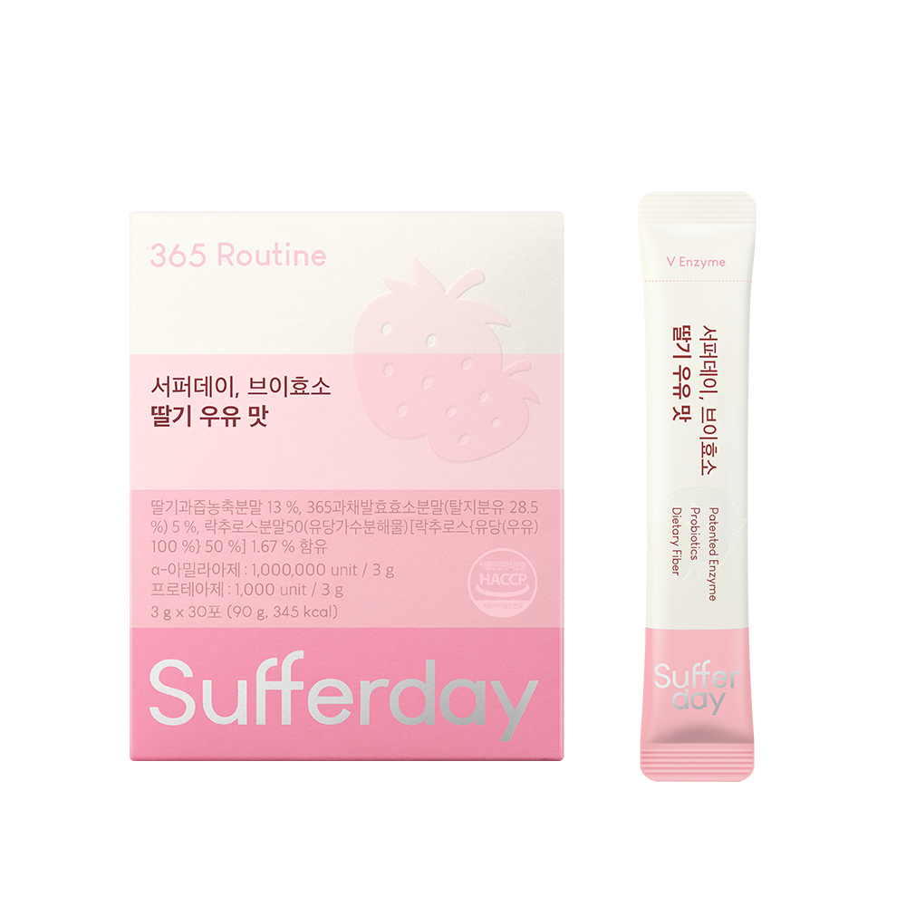 캔틴나인 서퍼데이 브이효소 딸기 우유 맛 30포
