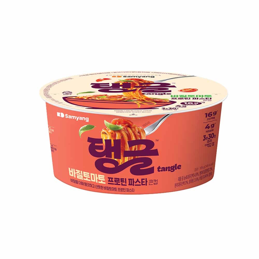 삼양식품 탱글 바질토마토 프로틴 파스타 큰컵 105g