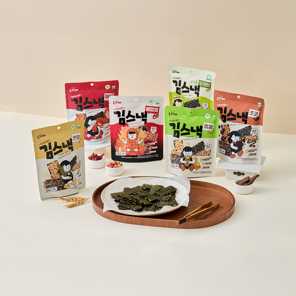 자갈치오지매 김스낵 20g 6종 중 선택 (초코맛,현미맛,매운맛,땅콩맛,불땅콩맛,유기농오곡맛)