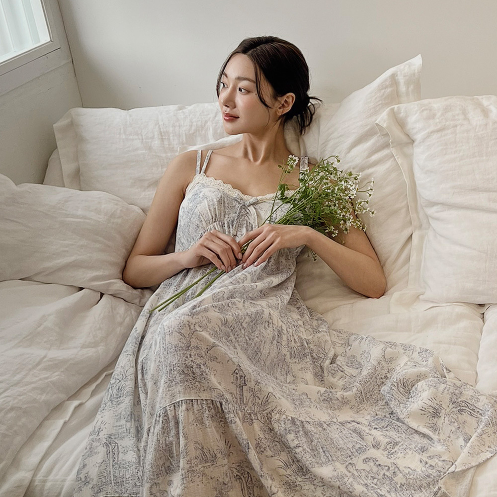 루나루즈 에클레어 브라캡내장 민소매 원피스 네이비