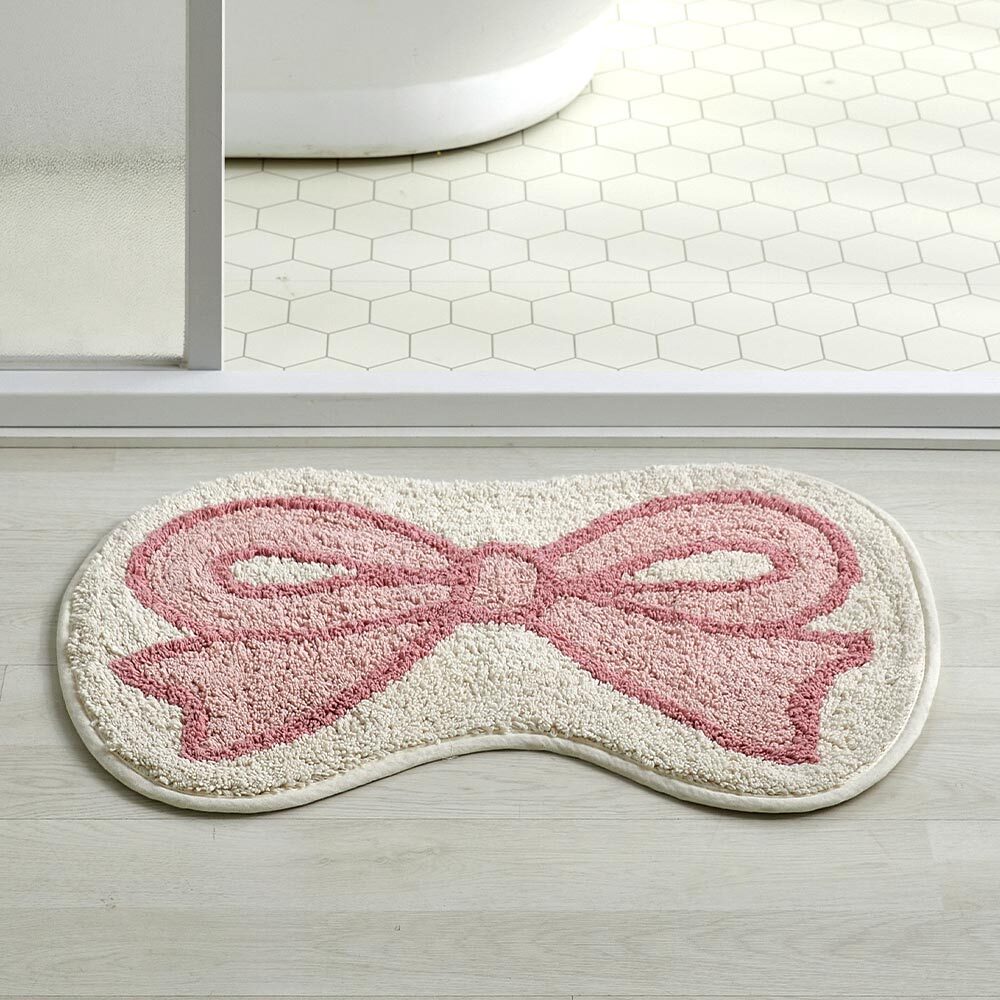 [모던하우스] 캔디 리본 넌슬립 면 터프팅 발매트 PINK 47X68cm