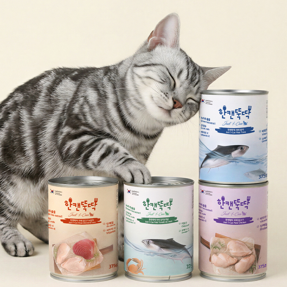 펫토리아 한캔뚝딱 파테 고양이 습식캔 대용량 간식 4종 375g x 24개 4종 (택1)