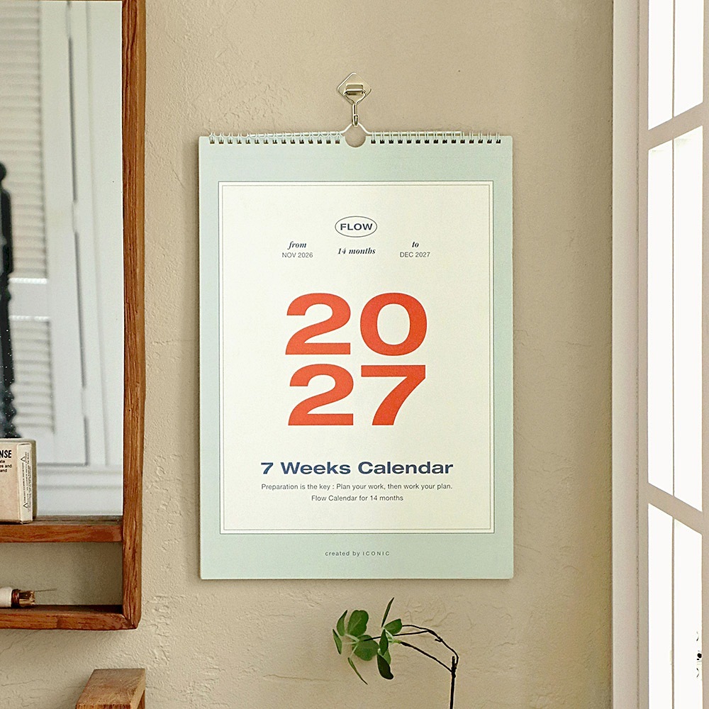 아이코닉 2027 플로우 월 캘린더 A3 벽걸이달력