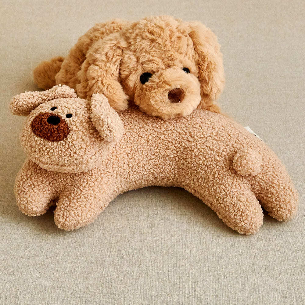 [모던하우스] 펫본 뽀글이강아지 딸랑이 펫필로우 브라운