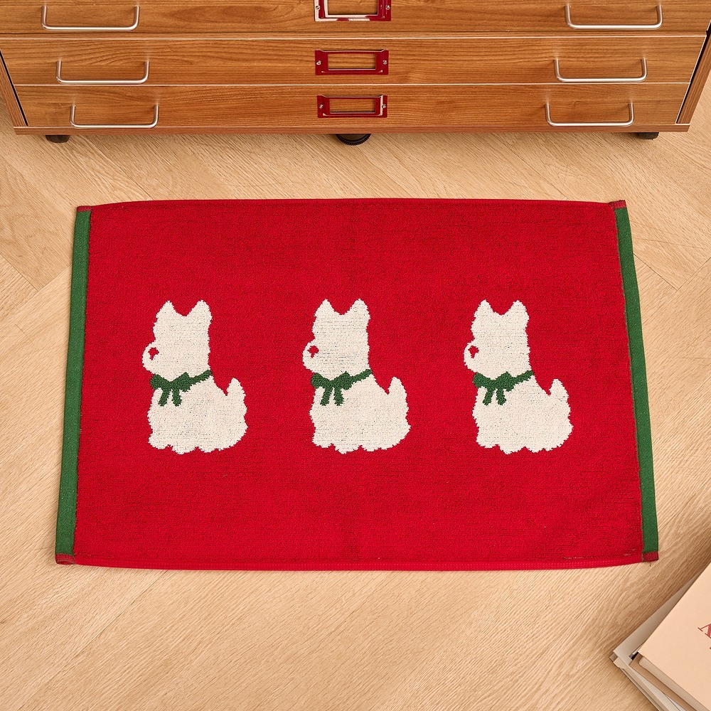 [모던하우스] 메리 두부 논슬립 타월발매트 RED 45X65cm