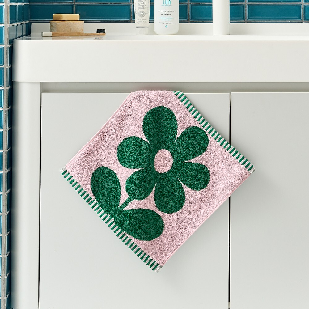 [모던하우스] 빅 플라워 코마사 핸드타월 GREEN 34X34cm 65g