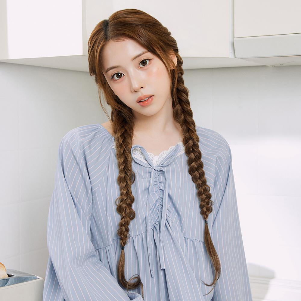 [엔믹스 PICK] 도씨 실크핏 블루비 긴팔 잠옷 원피스