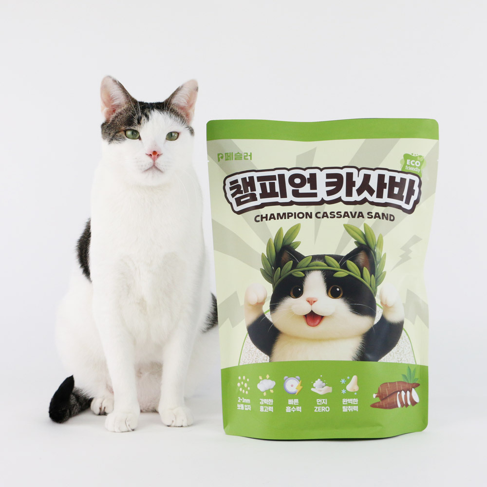 [페슬러] 더스트프리 3초 응고력 고양이 모래 챔피언 카사바 4.5kg