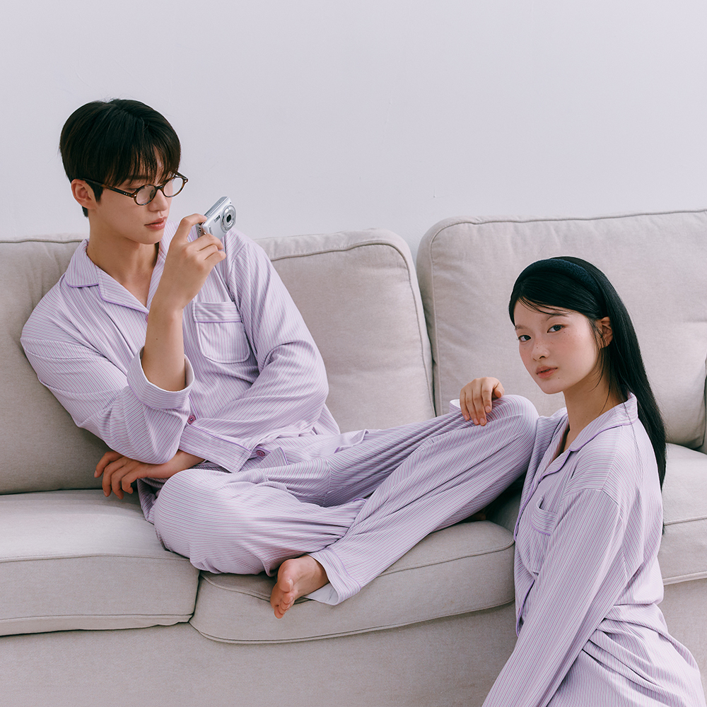 주디앤 퍼플버터 피치기모 긴팔 잠옷 세트