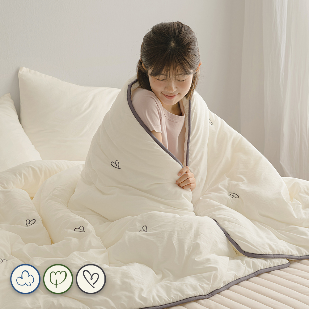 바자르 시즈닝 소프트워싱 자수 먼지없는 사계절 차렵이불 단품/세트 (SS/Q)