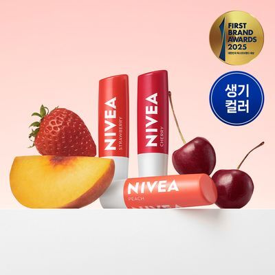 [내추럴발색] 니베아 립케어 프루티샤인 4.8g 3종 (스트로베리/체리/피치)