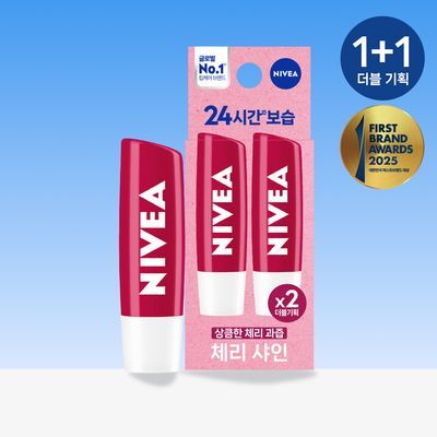 [내추럴발색] 니베아 립케어 프루티샤인 체리 더블 기획 (4.8g+4.8g)