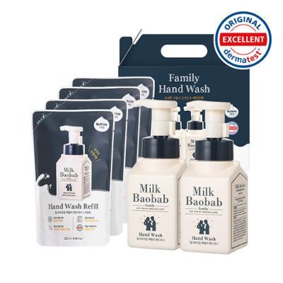 [기획세트] 밀크바오밥 패밀리 핸드워시 (본품300ml 2개+리필250ml 4개)