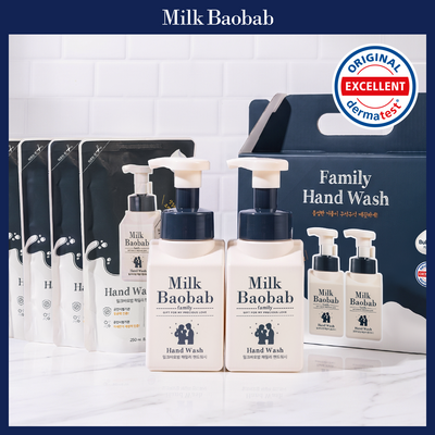 [기획세트] 밀크바오밥 패밀리 핸드워시 (본품300ml 2개+리필250ml 4개)