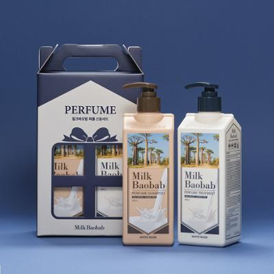 [기획세트] 밀크바오밥 퍼퓸 헤어 화이트머스크 선물세트 (샴푸500ml+트리트먼트500ml)