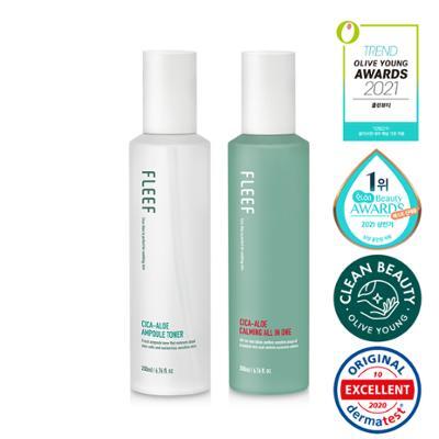 플리프 시카-알로에 앰플토너 200ml+카밍 올인원 200ml 