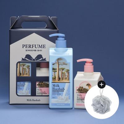 [기획세트] 밀크바오밥 퍼퓸 바디 선물세트 (바디워시 500ml+로션250ml+샤워볼 증정) 3종 택1