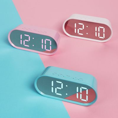 무아스 팝 미러클락 미니 LED 탁상시계 (화이트/핑크)
