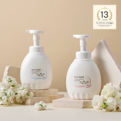 아이깨끗해 프리미엄 모이스처 핸드워시 450ml 2종 택1 (힐링코튼/퓨어로즈)