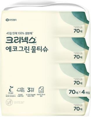 크리넥스 에코그린 물티슈 70매x4입