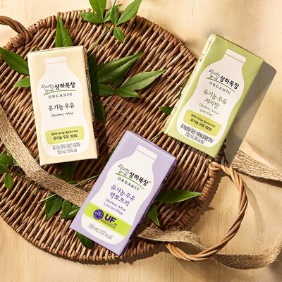 상하목장유기농멸균우유 200ML24팩3종중1(백색,저지방 200ML/락토프리 190ML)