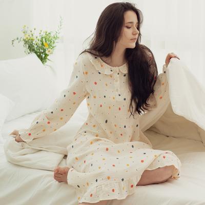 RYMD 힐링잠옷 라운드카라 컬러도트 요루면 원피스 홈웨어