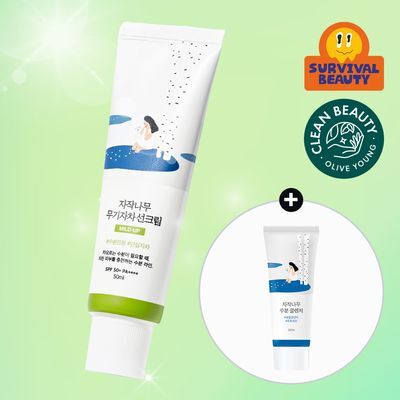 [저자극/안심자차] 라운드랩 자작나무 무기자차 선크림 50ml 기획 (+클렌저20ml)