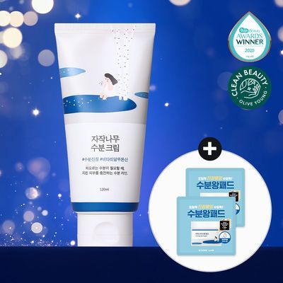 [단독/대용량] 라운드랩 자작나무 수분 크림 120ml 기획 (+수분패드 4매)