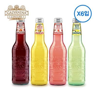 [무료배송] 갈바니나 과일 소다수(355ml X 6병) 4종 택1