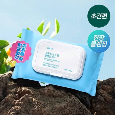 식물나라 제주 탄산수 딥 클렌징티슈 [20매/80매/100매/더블]