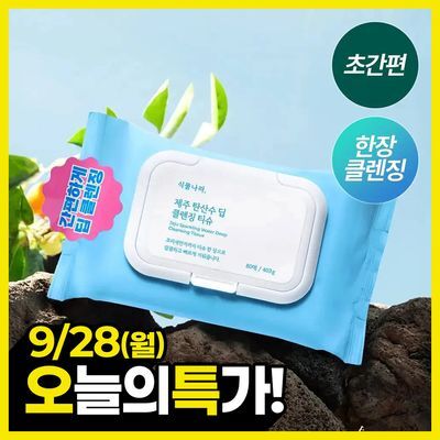 식물나라 제주 탄산수 딥 클렌징티슈 [20/80/100/100*2매]