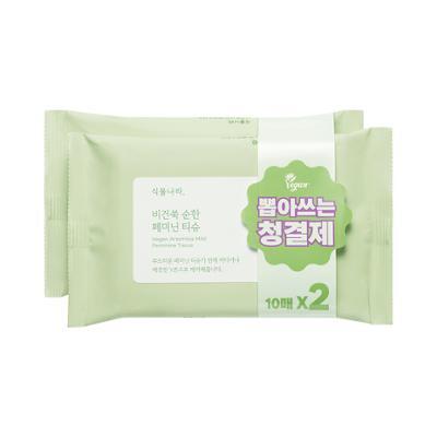 식물나라 비건쑥 순한 페미닌티슈10매X2번들