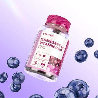 엔젯오리진 엘더베리 플레이버 비타민 C&D, 아연 3,000mg 70구미 (35일분)