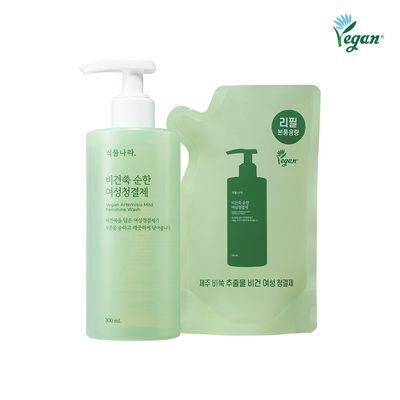 식물나라 비건쑥 순한 여성청결제 300mL (+리필 300mL)