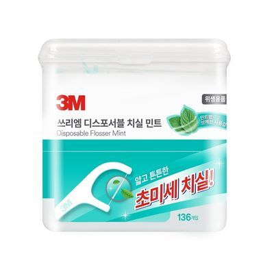[NEW/휴대용케이스증정] 3M 싱글라인 치실 민트향 (136입) 알뜰팩