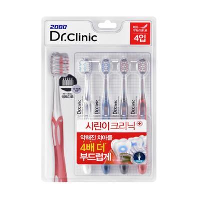 [대용량] 2080 닥터크리닉 시린이 칫솔 4입