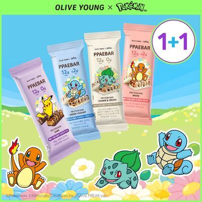 [포켓몬에디션] 빼바 리얼초콜릿 프로틴바 40g 4종 1택 (다크/화이트/쿠키앤크림/그릭요거트)
