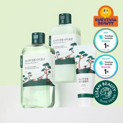 [번들모공] 라운드랩 포 맨 소나무 토너/로션 2종 기획(+진정 클렌저 40ml 증정)